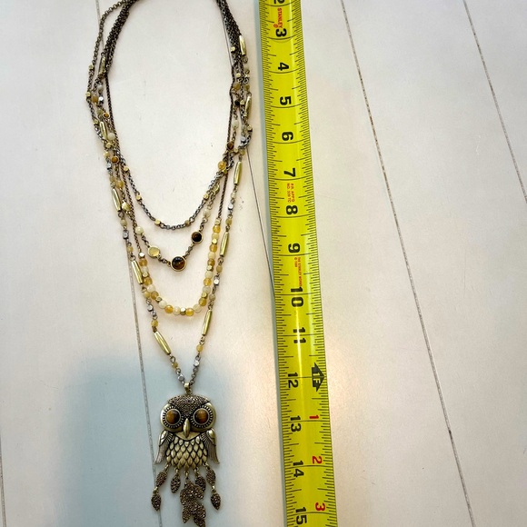 FINAL REDUCTION- Lucky Brand Multi Strand Layered Owl Necklace! - Picture 2 of 3
